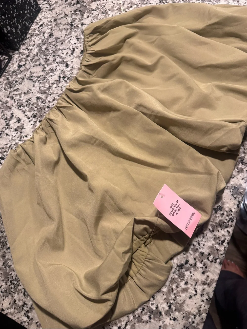PrettyLittleThing Olive Flared Mini Skirt